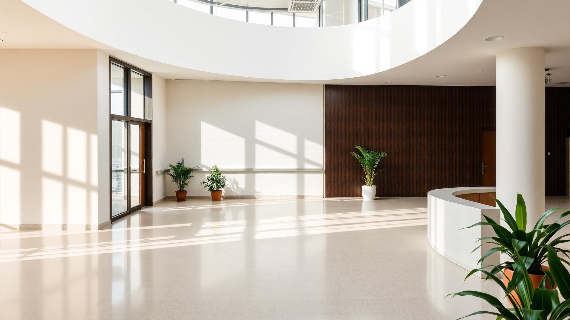 Bright, minimalist lobby of the HelixDX diagnostic institute